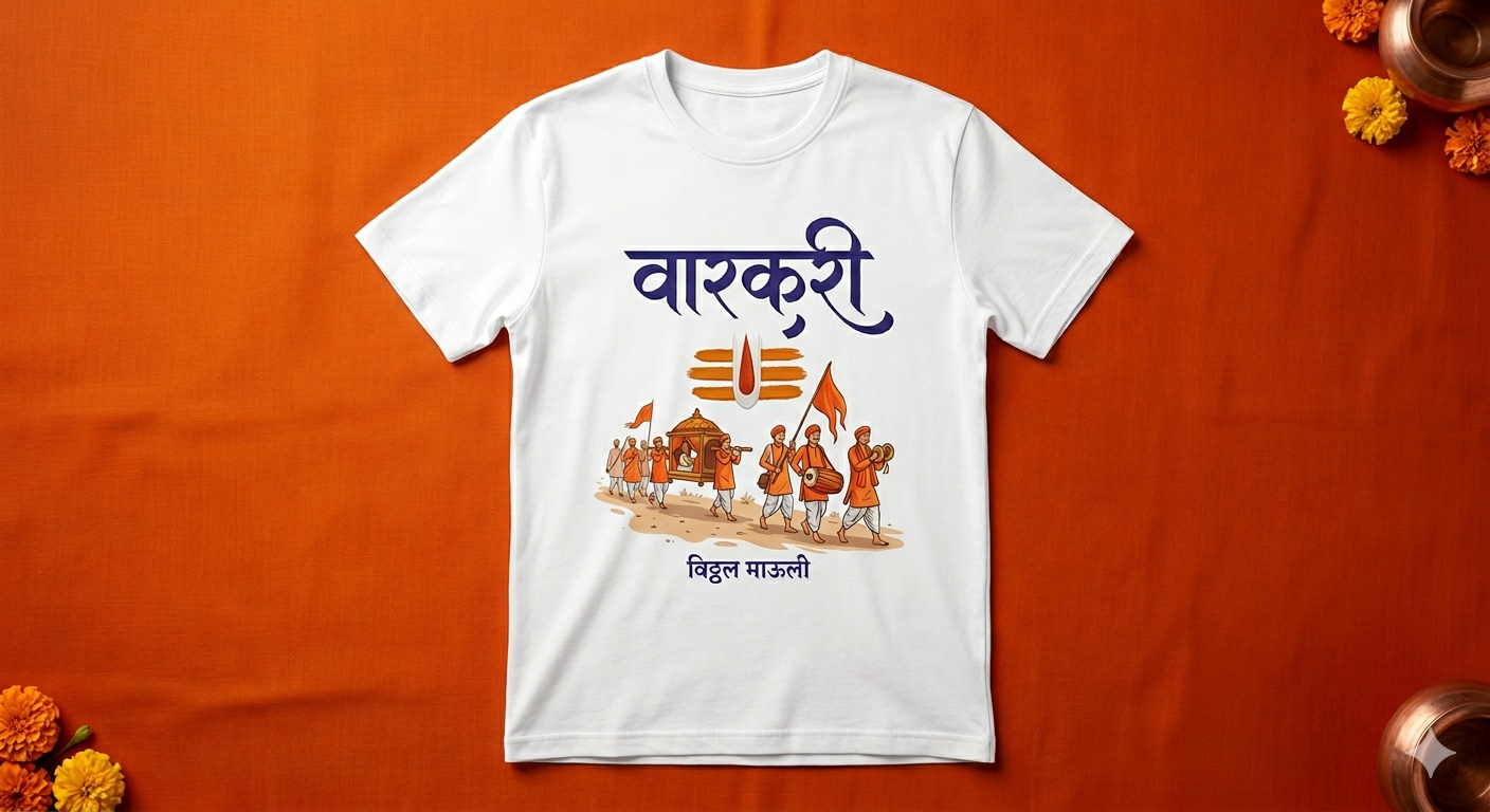 Warkari Vitthal Mauli Devotional Graphic T-Shirt | Ashadhi Ekadashi Special