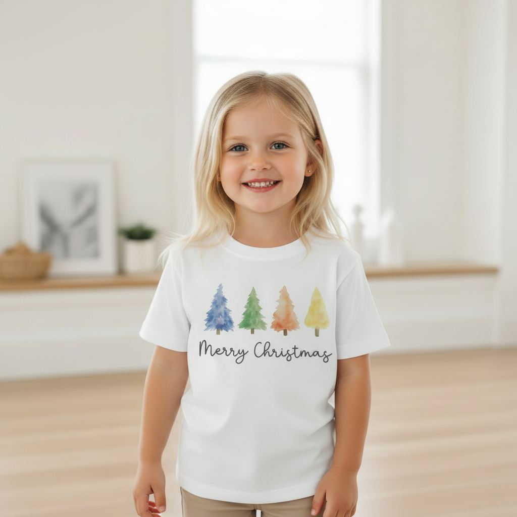 Kids Merry Crishmas Tree Tshirt