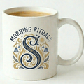 Morning Vibes Tea Cup Gift | Custom Initial Ceramic Coffee Mug