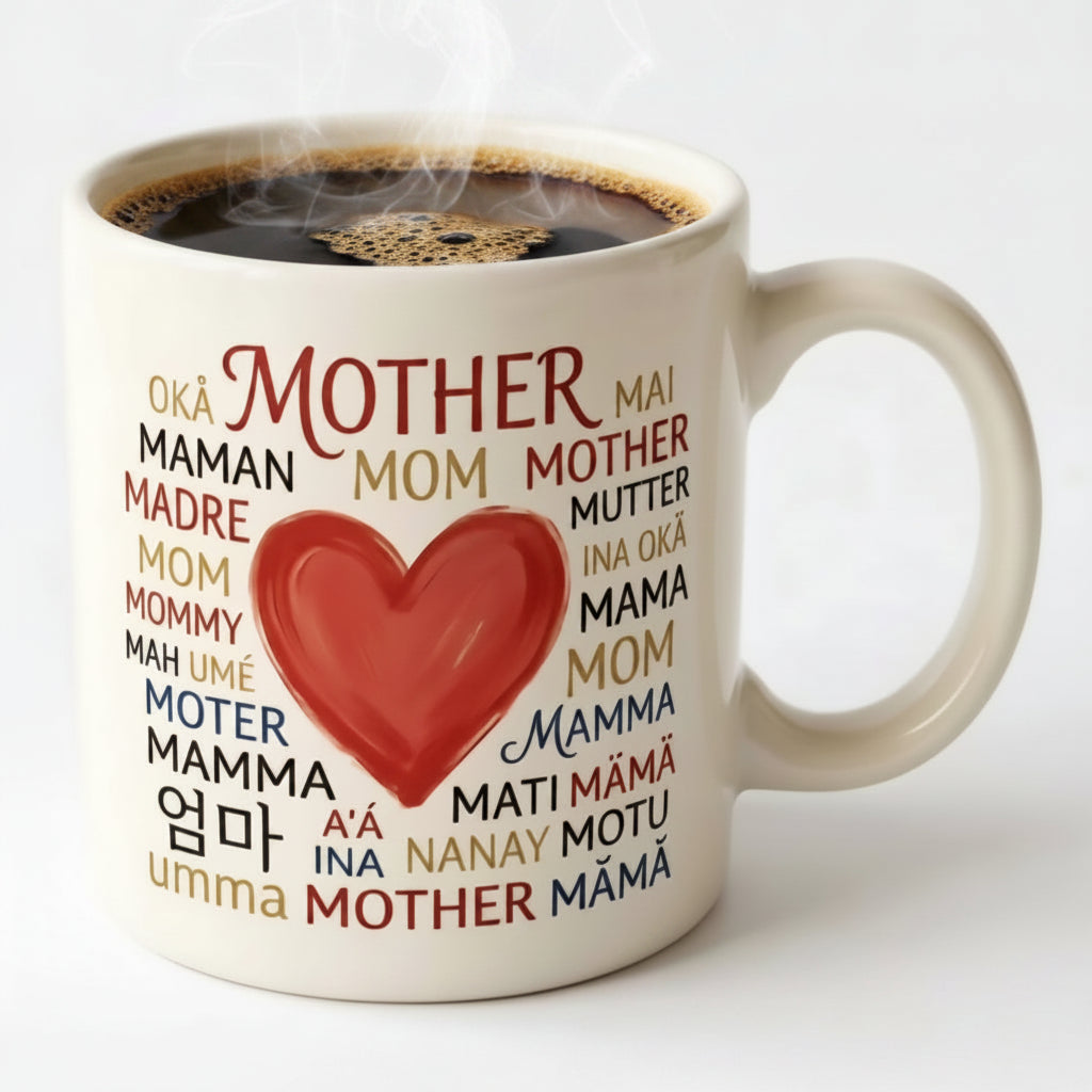 Mother" Global Language Heart Mug