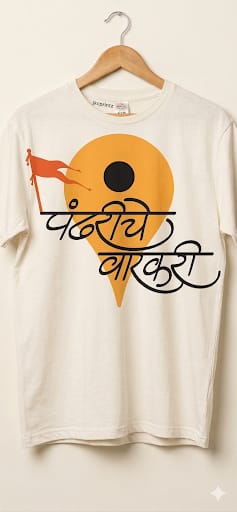 andhariche Warkari (पंढरीचे वारकरी) T-Shirt - Premium Cream Spiritual Graphic Shirt