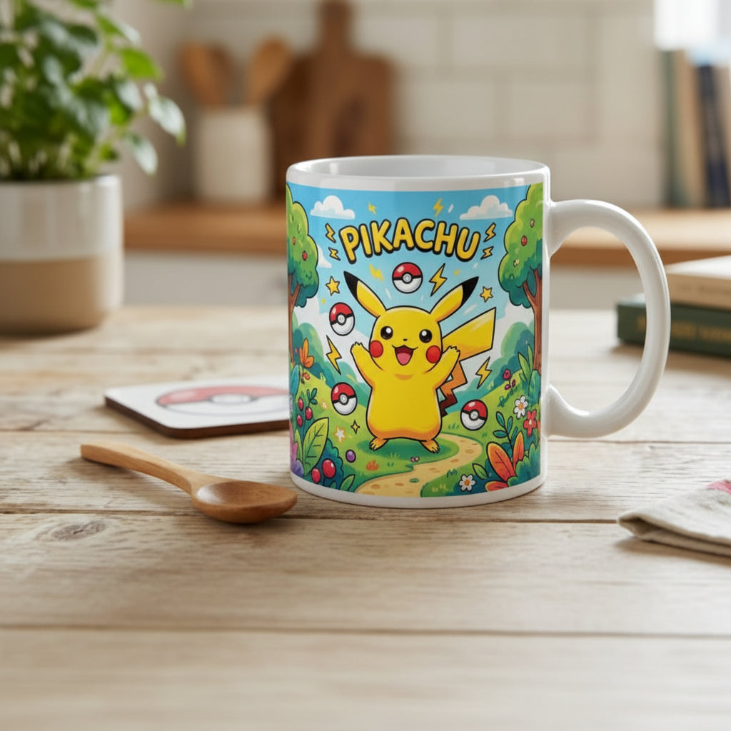 Pikachu Pokémon Vibrant Cartoon Ceramic Mug (11oz)